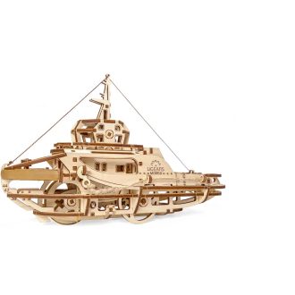 Ugears 3D fa mechanikus puzzle - Vontatóhajó - JátékManufaktúra