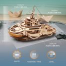 Ugears 3D fa mechanikus puzzle - Vontatóhajó - JátékManufaktúra