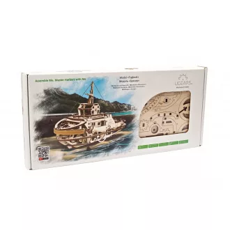 Ugears 3D fa mechanikus puzzle - Vontatóhajó - JátékManufaktúra