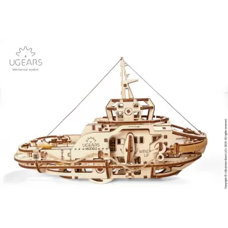 Ugears 3D fa mechanikus puzzle - Vontatóhajó - JátékManufaktúra
