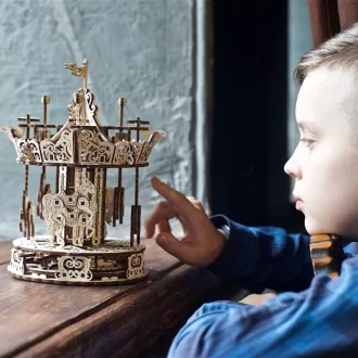 Ugears 3D fa mechanikus puzzle - Körhinta - JátékManufaktúra