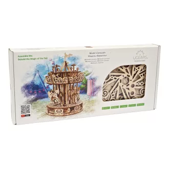 Ugears 3D fa mechanikus puzzle - Körhinta - JátékManufaktúra