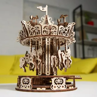 Ugears 3D fa mechanikus puzzle - Körhinta - JátékManufaktúra