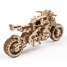 Ugears 3D fa mechanikus puzzle - UGR-10 scrambler oldalkocsival - JátékManufaktúra