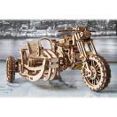 Ugears 3D fa mechanikus puzzle - UGR-10 scrambler oldalkocsival - JátékManufaktúra