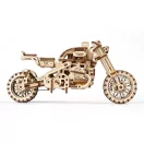 Ugears 3D fa mechanikus puzzle - UGR-10 scrambler oldalkocsival - JátékManufaktúra