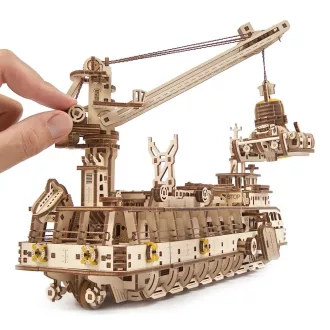 Ugears 3D fa mechanikus puzzle - Kutatóhajó - JátékManufaktúra