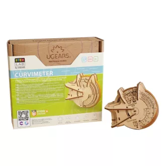 Ugears 3D fa mechanikus puzzle - STEM görbevonal-mérő - JátékManufaktúra