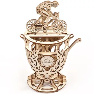 Ugears 3D fa mechanikus puzzle - Önjáró kerékpáros trófea - JátékManufaktúra