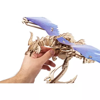 Ugears 3D fa mechanikus puzzle - Örvénylő sárkány - JátékManufaktúra