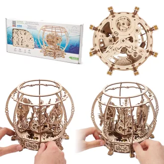 Ugears 3D fa mechanikus puzzle - Mechanikus akvárium - JátékManufaktúra