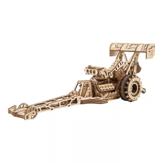 Ugears 3D fa mechanikus puzzle - Dragster versenyautó - JátékManufaktúra