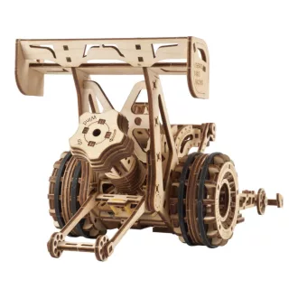 Ugears 3D fa mechanikus puzzle - Dragster versenyautó - JátékManufaktúra