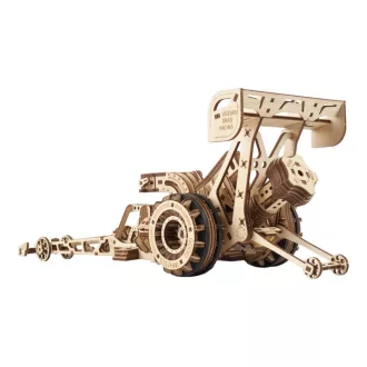 Ugears 3D fa mechanikus puzzle - Dragster versenyautó - JátékManufaktúra
