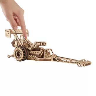 Ugears 3D fa mechanikus puzzle - Dragster versenyautó - JátékManufaktúra