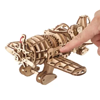 Ugears 3D fa mechanikus puzzle - Mad Hornet versenyrepülő - JátékManufaktúra