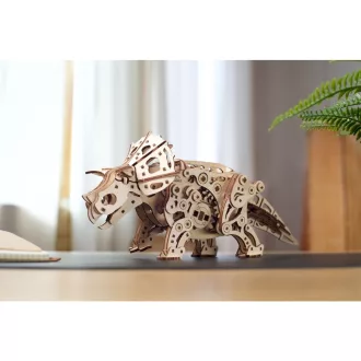Ugears 3D fa mechanikus puzzle - Triceratops - JátékManufaktúra