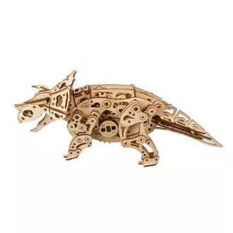 Ugears 3D fa mechanikus puzzle - Triceratops - JátékManufaktúra