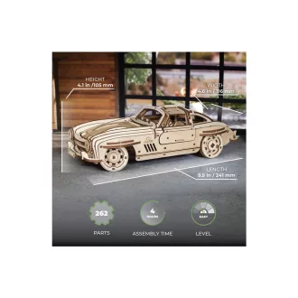 Ugears 3D fa mechanikus puzzle - Winged Sports Coupe - JátékManufaktúra