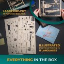 Ugears 2,5D fa mechanikus puzzle - Vadászrepülő - JátékManufaktúra