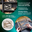 Ugears 2,5D fa mechanikus puzzle - Vadászrepülő - JátékManufaktúra