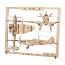 Ugears 2,5D fa mechanikus puzzle - Vadászrepülő - JátékManufaktúra