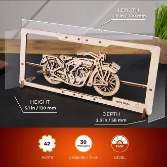 Ugears 2,5D fa mechanikus puzzle - India Moto - JátékManufaktúra