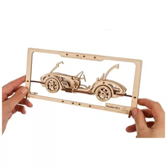 Ugears 2,5D fa mechanikus puzzle - Roadster MK3 - JátékManufaktúra