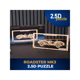 Ugears 2,5D fa mechanikus puzzle - Roadster MK3 - JátékManufaktúra