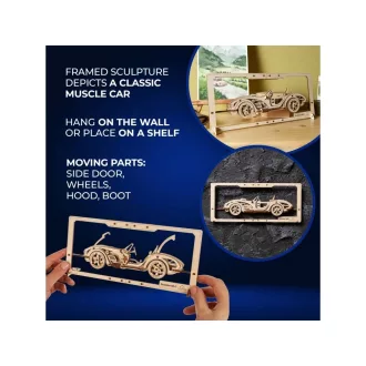 Ugears 2,5D fa mechanikus puzzle - Roadster MK3 - JátékManufaktúra