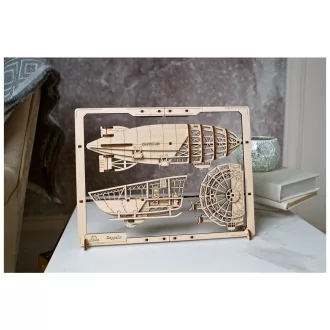 Ugears 2,5D fa mechanikus puzzle - Zeppelin léghajó - JátékManufaktúra