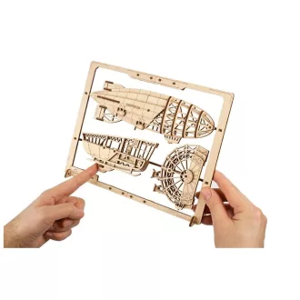 Ugears 2,5D fa mechanikus puzzle - Zeppelin léghajó - JátékManufaktúra