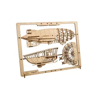 Ugears 2,5D fa mechanikus puzzle - Zeppelin léghajó - JátékManufaktúra