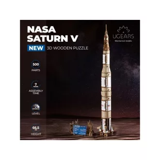 Ugears 3D fa mechanikus puzzle - NASA Saturn V (1:170) - JátékManufaktúra