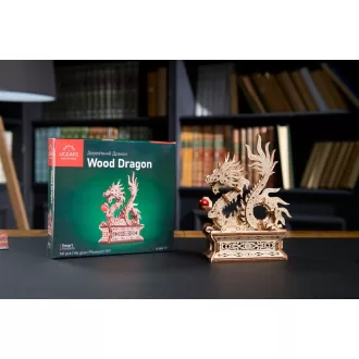 Ugears 3D fa mechanikus puzzle - Sárkány (rejtett rekesszel) - JátékManufaktúra