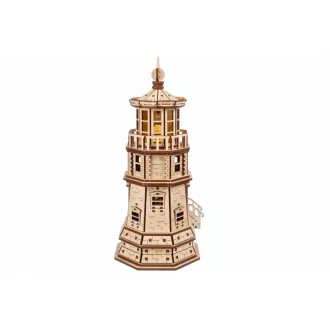 Ugears 3D fa mechanikus puzzle - Split Rock világítótorony (LED) - JátékManufaktúra