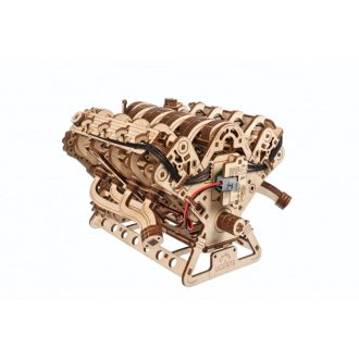 Ugears 3D fa mechanikus puzzle - V8 motor (USB-C) - JátékManufaktúra