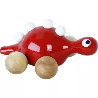 Vilac - Fa dinoszaurusz kerekeken - piros - JátékManufaktúra