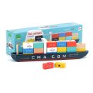 Vilac Konténerszállító hajó - fa építőjáték - JátékManufaktúra