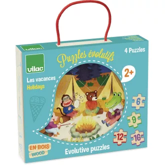 Vilac Fa puzzle - Kaland - 4 az 1-ben - JátékManufaktúra