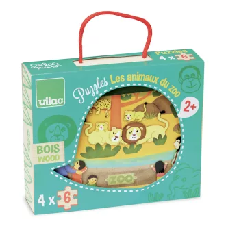 Vilac Fa puzzle - Állatkert - JátékManufaktúra