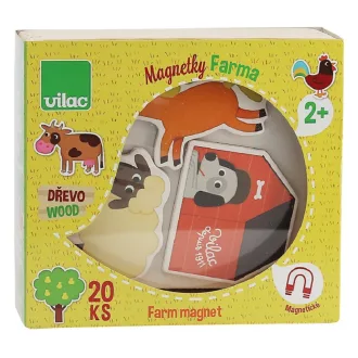 Vilac - Fa mágnesek - Farm (20 db) - JátékManufaktúra