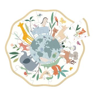 Vilac Kerek puzzle - Sarah Betz - A világ (24 db-os) - JátékManufaktúra