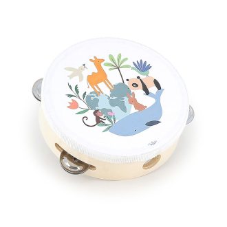 Vilac - Fa tamburin - A világ állatai, Sarah Betz - JátékManufaktúra