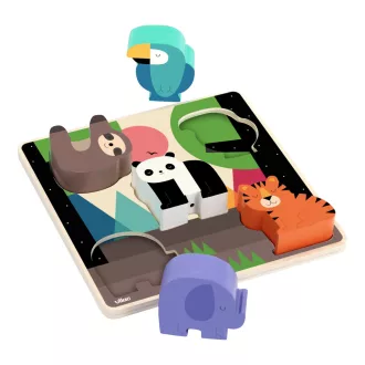 Vilac Hangos beillesztős puzzle - Dzsungel - JátékManufaktúra