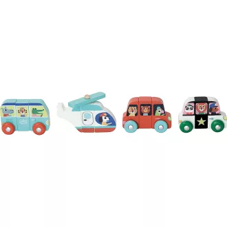 Vilac - Fa mágneses puzzle - Közlekedés - JátékManufaktúra