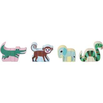 Vilac - Fa mágneses puzzle - Dzsungel állatai - JátékManufaktúra