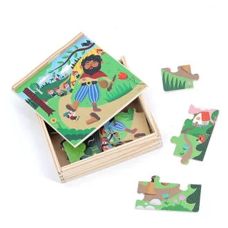 Vilac Fa puzzle - Hüvelyk Matyi - 4 az 1-ben - JátékManufaktúra