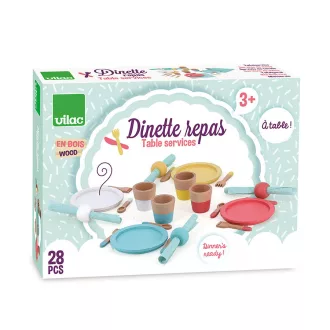 Vilac - Fa étkezőkészlet - 28 db - JátékManufaktúra