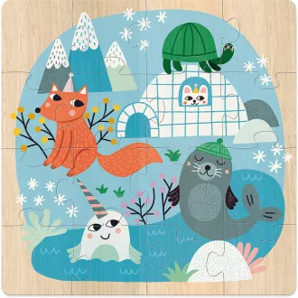 Vilac Fa puzzle - Világ állatai - JátékManufaktúra